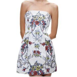 Alice + Olivia Velia Floral Jacquard strapless dress size 12 NWT $495